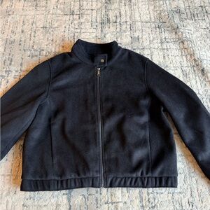 Time and Tru Black Fleece Zip-Up Jacket – Size Large